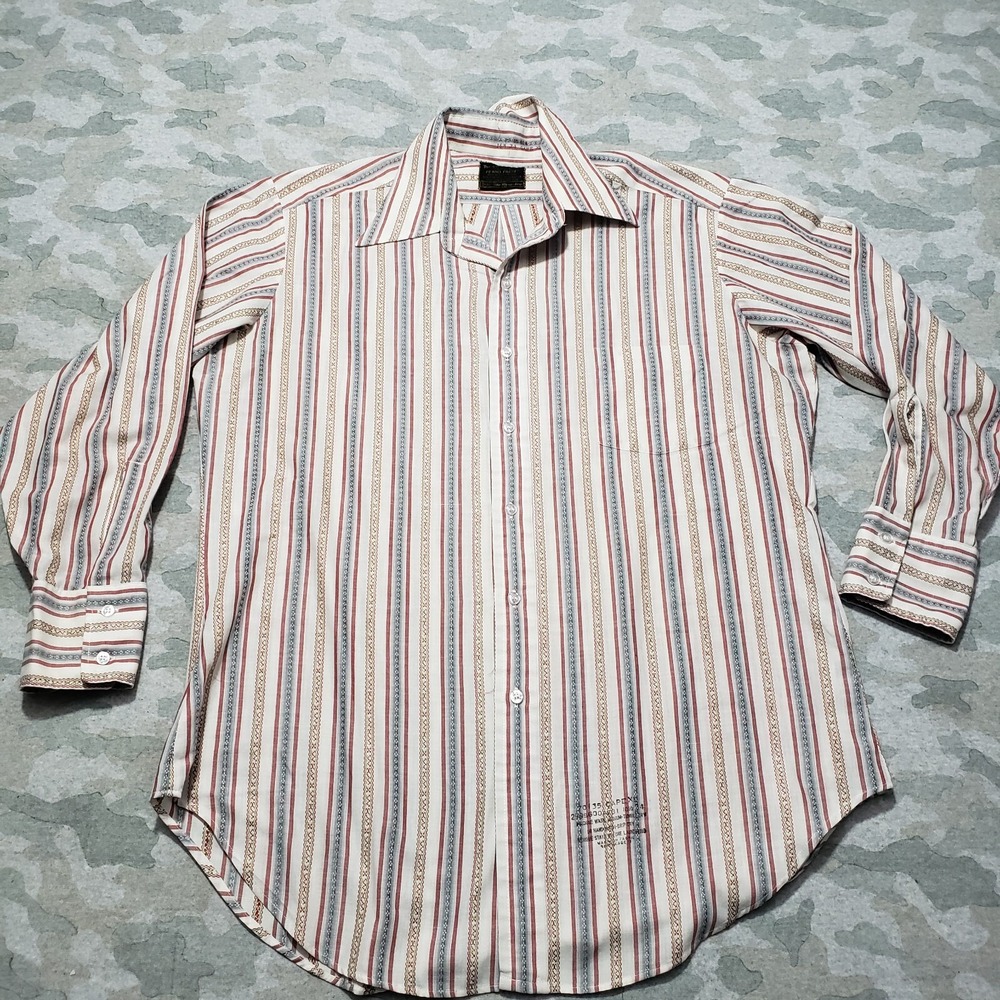 Vintage Sears Perma Prest Sears Shirt Mens XL Red‎ Pearl Snap Long Sleeve